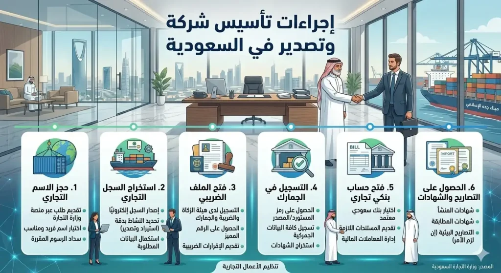 اجراءات فتح شركة استيراد وتصدير