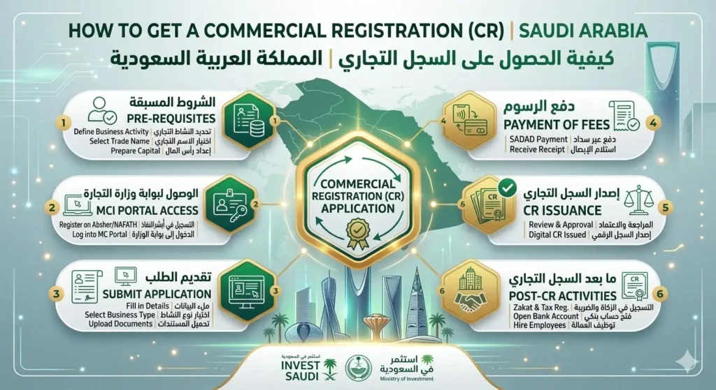 how to get CR in Saudi Arabi