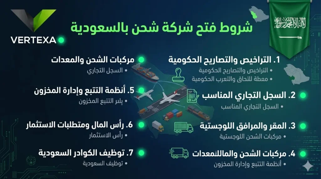 شروط فتح شركة شحن بالسعودية
