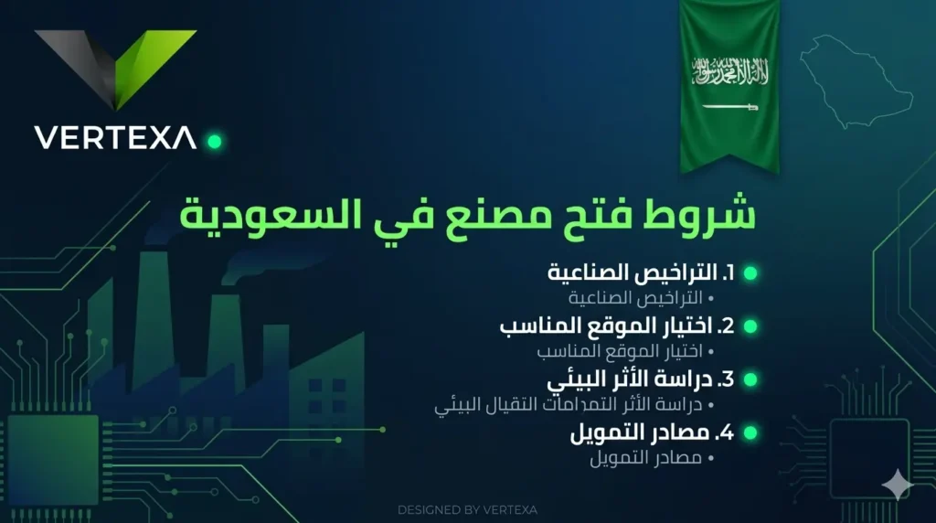 شروط فتح مصنع في السعودية